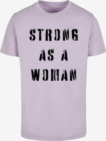 Merchcode T-Shirt 'WD - Strong As A Woman' in Lila: predná strana