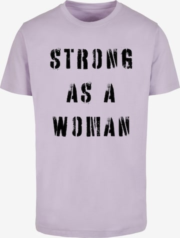 Merchcode Shirt 'WD - Strong As A Woman' in Lila: voorkant