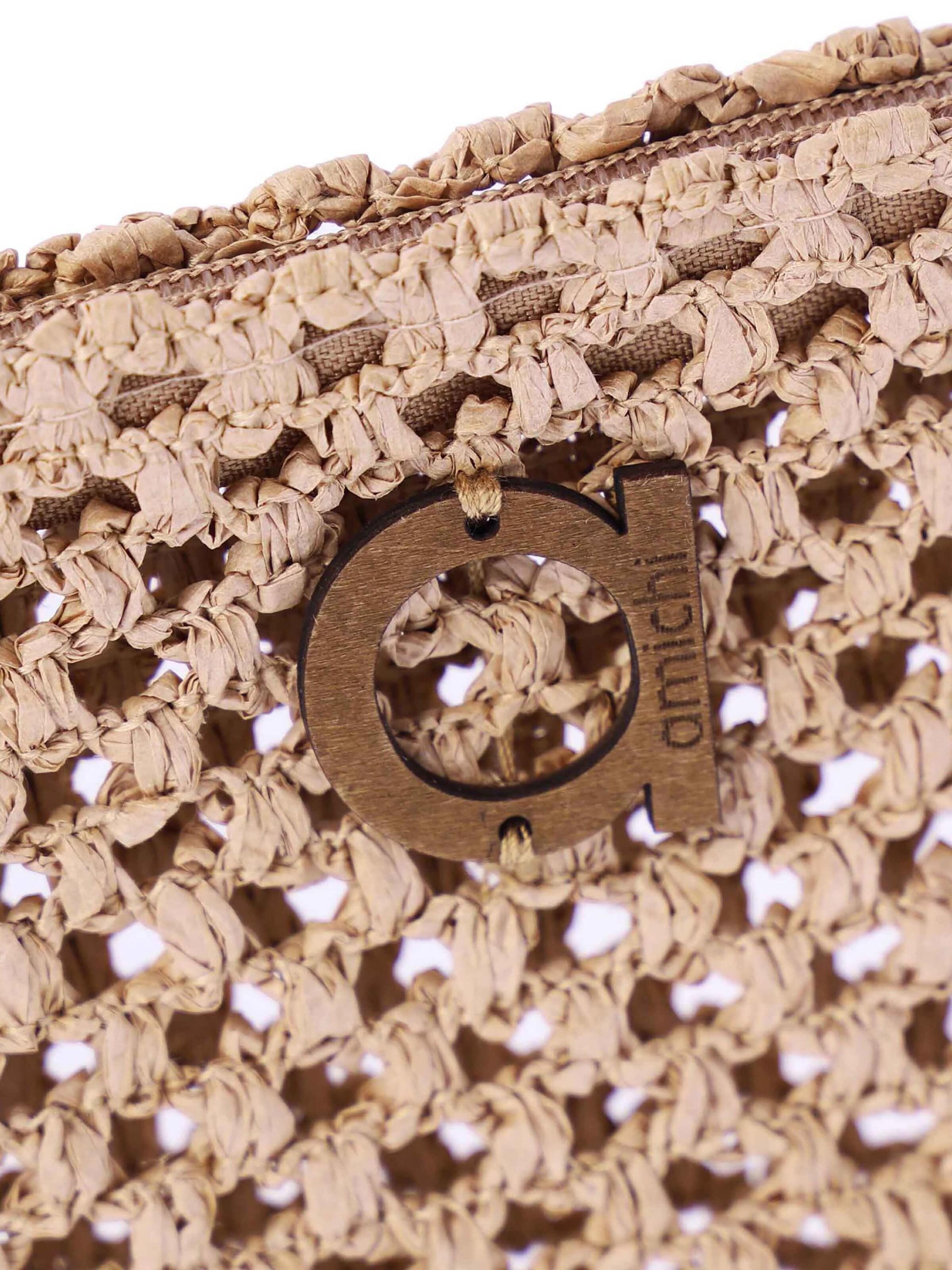 Amichi - Bolso de mano 'Bolso de playa neceser para mujer Truk de fibras naturales con cremallera' en marrón