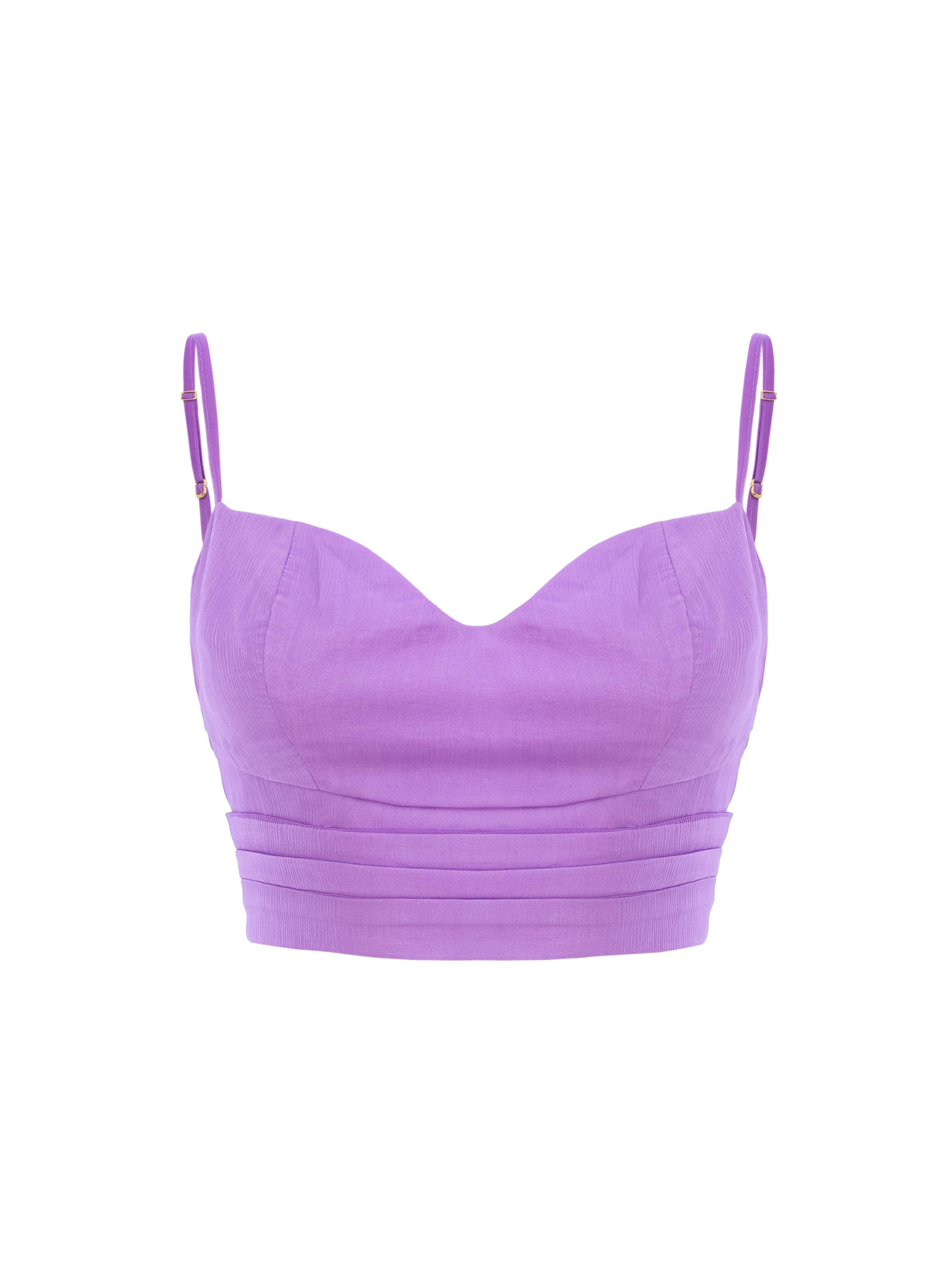 AVENUE N°29 Bluse 'Silk Corset Top With Straps'‌‌‌‌‌‌‌‌ in Lila: Vorderseite