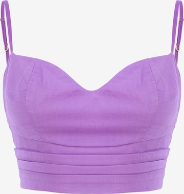 AVENUE N°29 Bluse 'Silk Corset Top With Straps' in Lila: Vorderseite