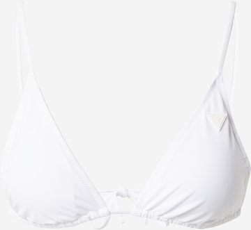 GUESS - Triangular Top de biquíni em branco: frente