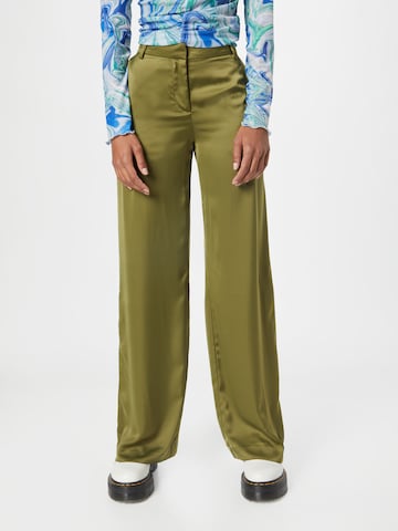 WEEKDAY Wide leg Pantalon 'Riley' in Groen: voorkant