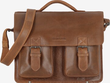 Greenland Nature Document Bag in Brown: front