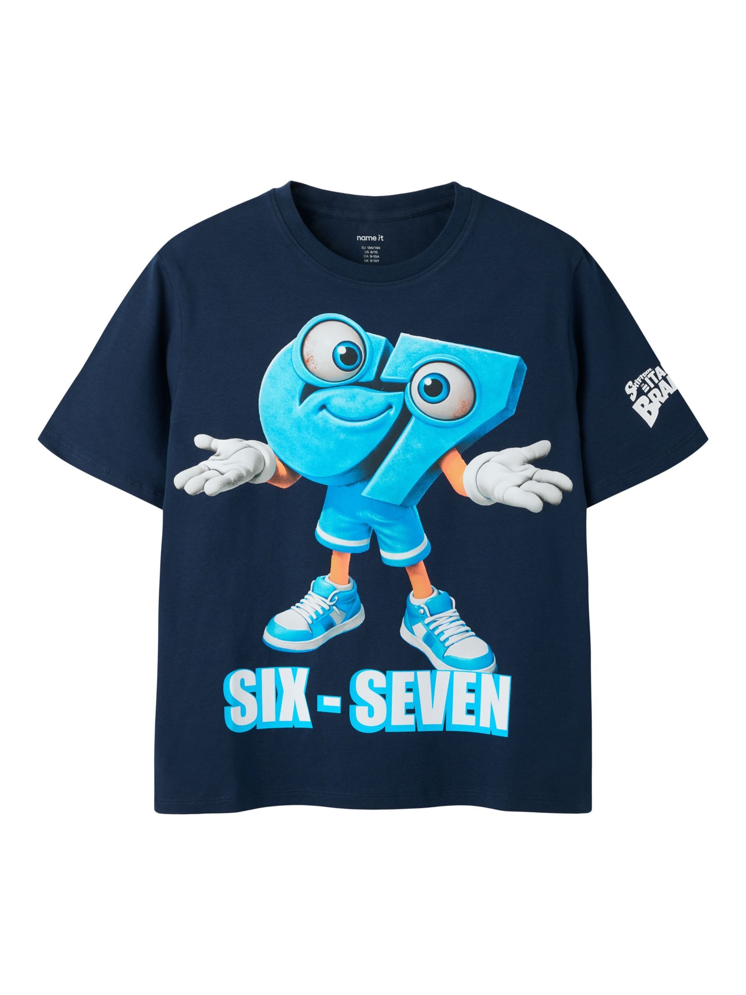 T-Shirt 'Italian Brainrot' NAME IT en bleu : devant