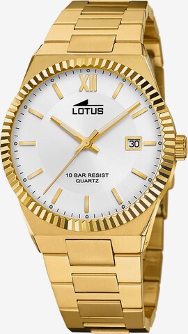 Lotus Analog Watch in Gold: front