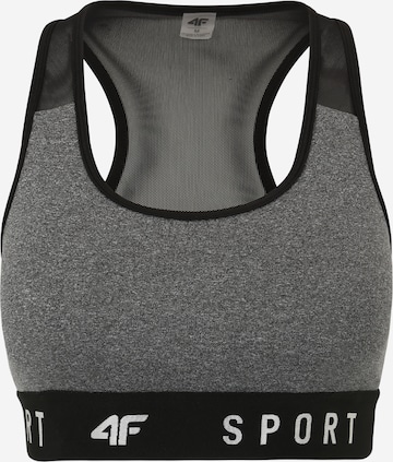 4F Bralette Sports Bra in Grey: front