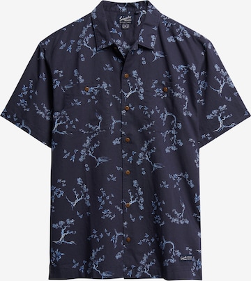 Superdry Regular fit Button Up Shirt in Blue: front