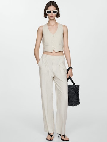 MANGO Wide Leg Hose 'Celia' in Beige: Vorderseite