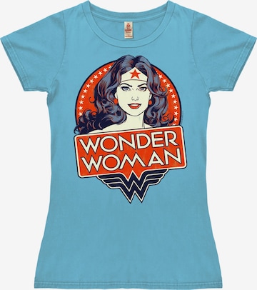 LOGOSHIRT T-Shirt 'Wonder Woman Portrait' in Blau: predná strana