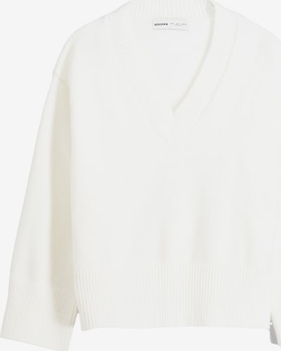 Bershka Pull-over en blanc, Vue avec produit