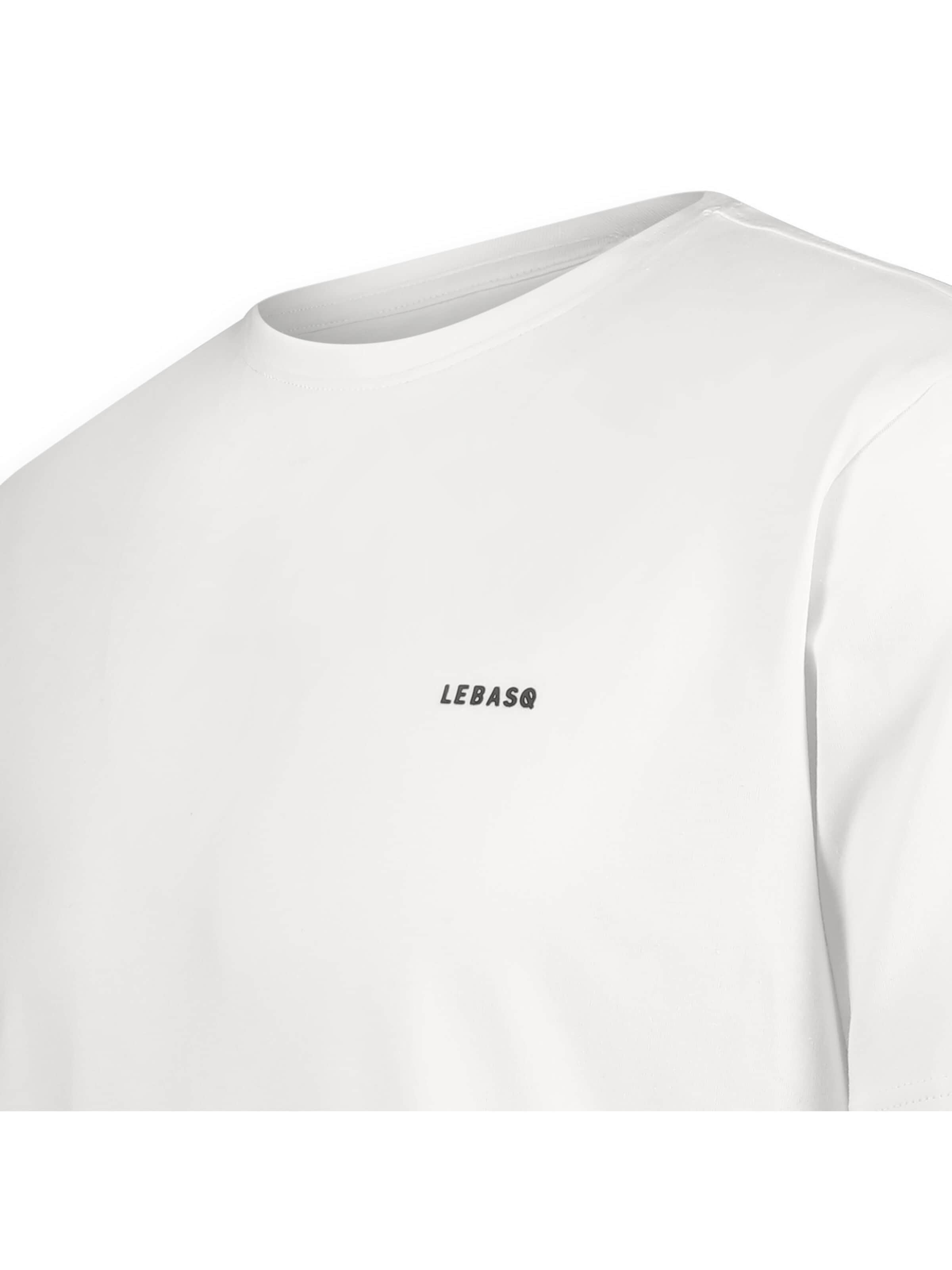 LEBASQ Shirt 'Parker Crew Neck HD print'‌‌‌‌‌‌‌‌‌ in Weiß