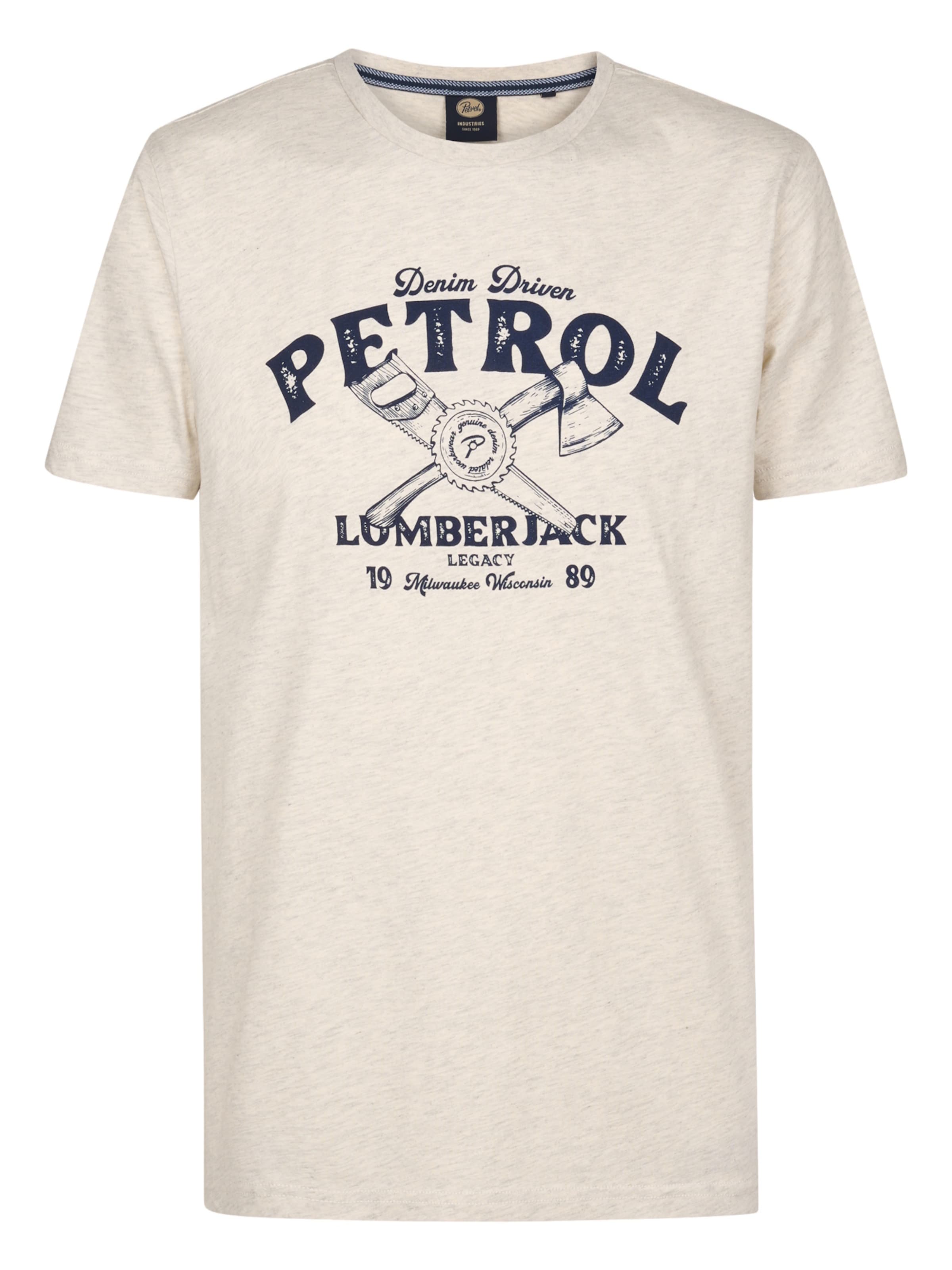 T-Shirt Petrol Industries en blanc : devant
