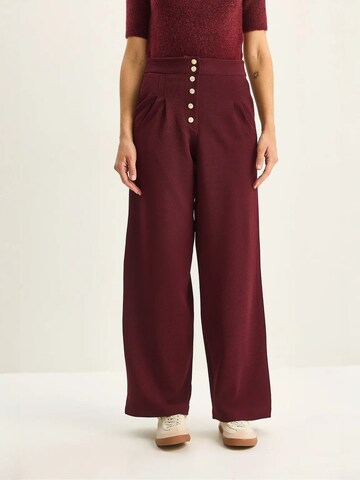 Bianco Lucci Wide leg Bandplooibroek in Rood: voorkant