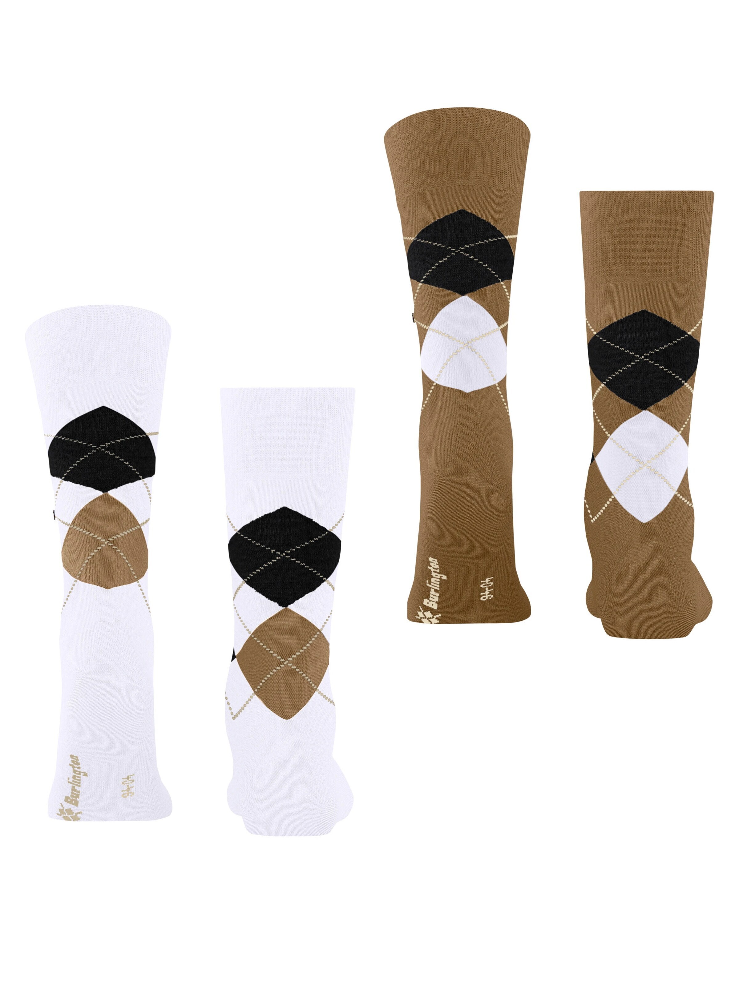 BURLINGTON Socks 'Everyday Argyle' in White