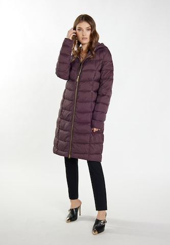 Manteau d’hiver faina en violet : devant