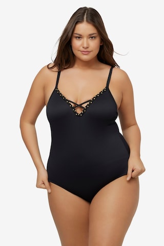 Ulla Popken Swimsuit in Black: front