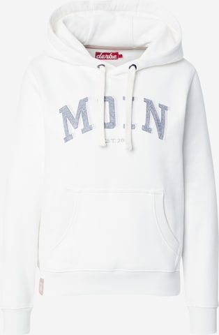 DerbeSweater majica 'MoinMoin' - bijela boja: prednji dio