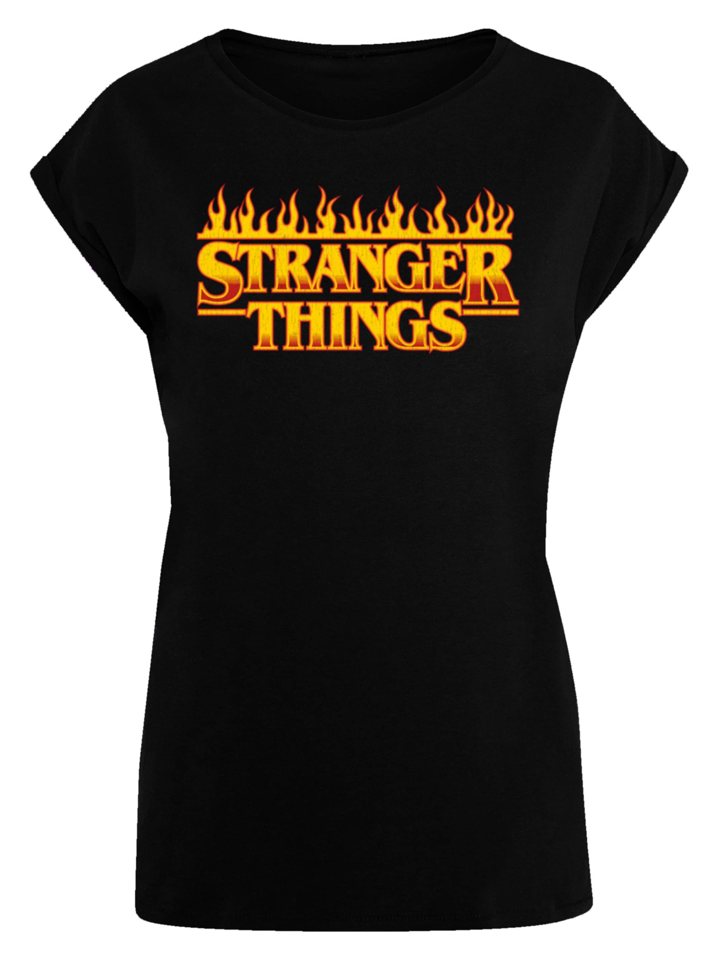 T-shirt 'Stranger Things Fire Netflix TV Series' F4NT4STIC en noir : devant