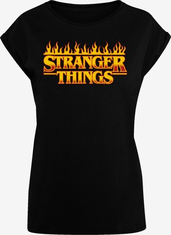F4NT4STIC T-Shirt 'Stranger Things Fire Netflix TV Series' in Schwarz: predná strana
