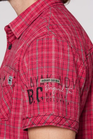 CAMP DAVID Regular fit Button Up Shirt in Red