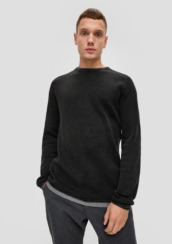 Pull-over QS en noir : devant