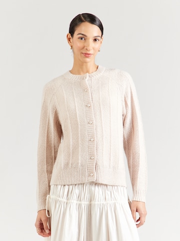 VILA Knit Cardigan 'VITULI' in Beige: front