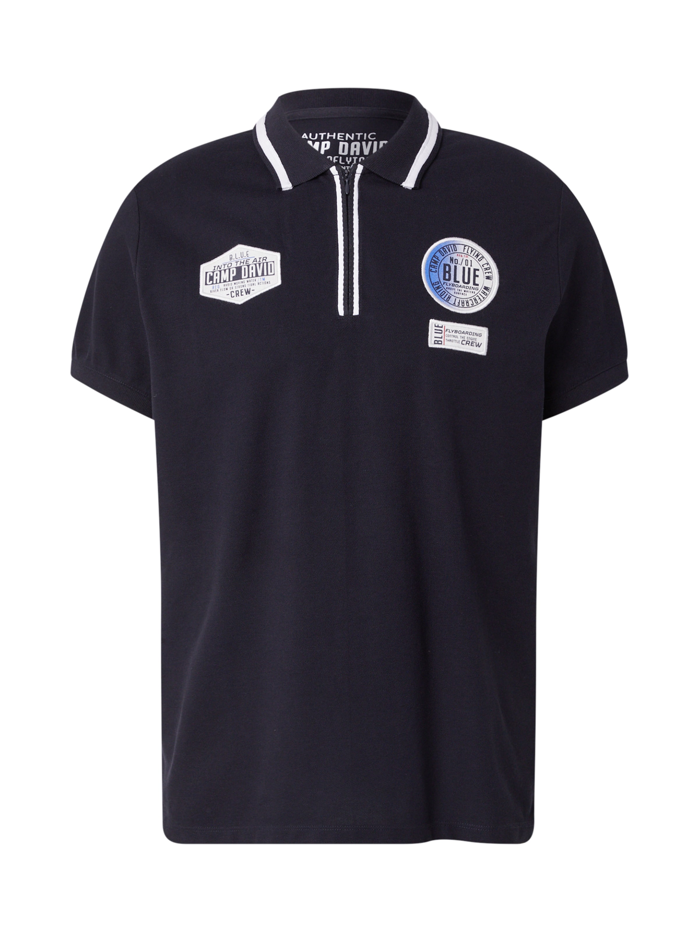 zils CAMP DAVID T-Krekls: no priekšpuses