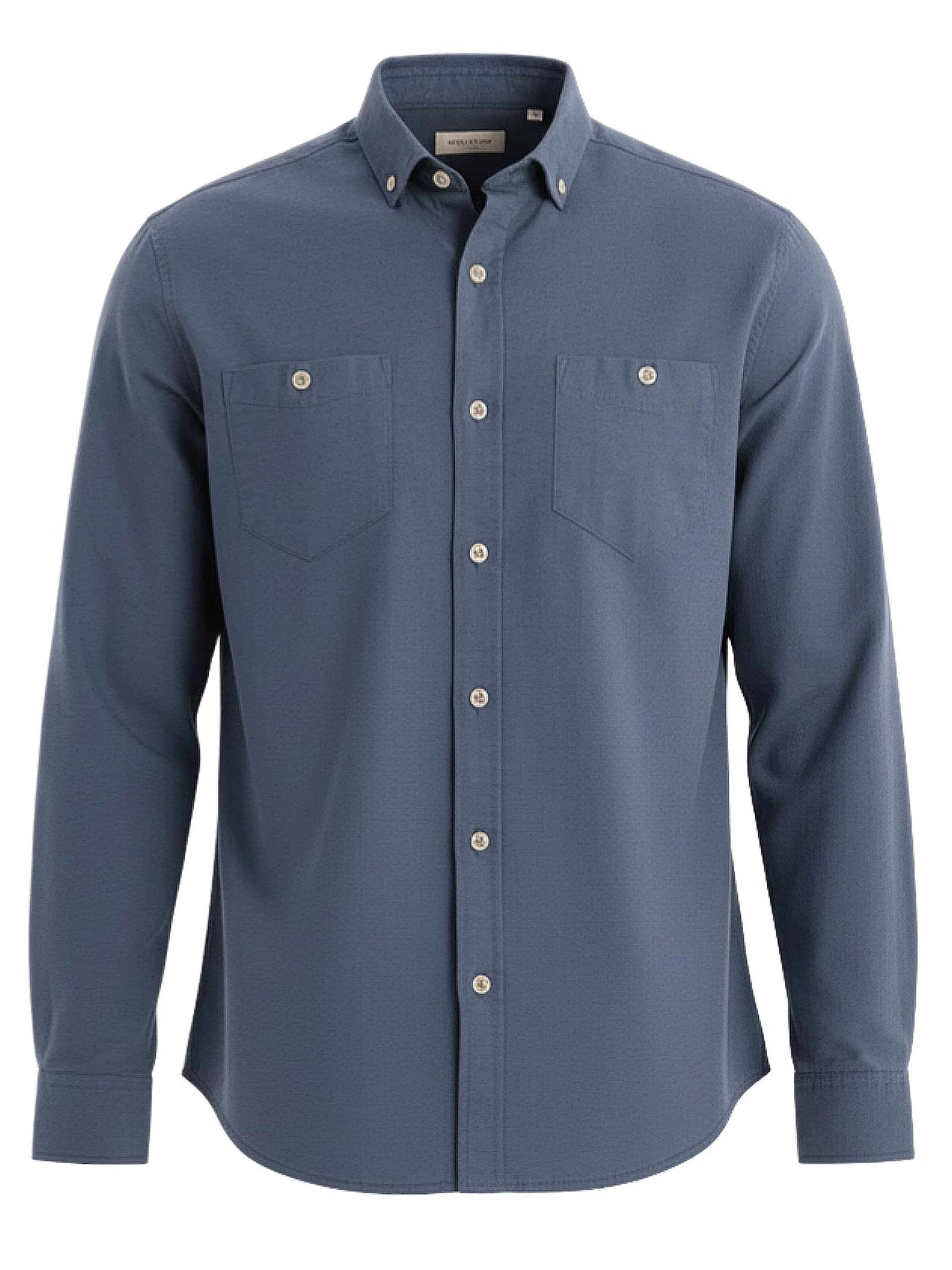 Camicia di Ombre in blu: frontale
