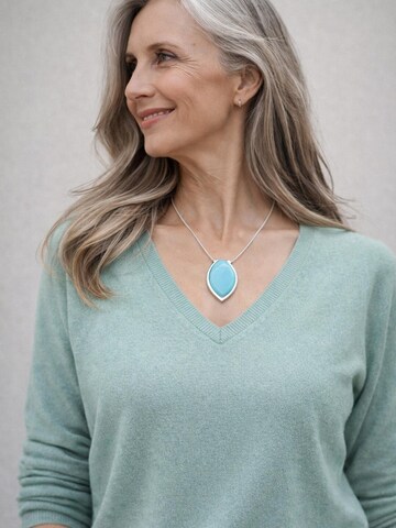 COLLEZIONE ALESSANDRO Necklace 'Celeste' in Blue: front