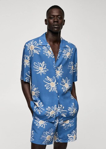 MANGO MAN Regular fit Overhemd 'Girasol' in Blauw: voorkant