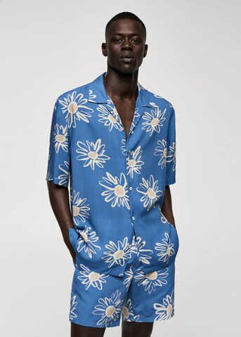 MANGO MAN Regular fit Button Up Shirt 'Girasol' in Blue: front