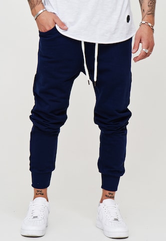 behype Slim fit Pants 'JOGGERY' in Blue: front