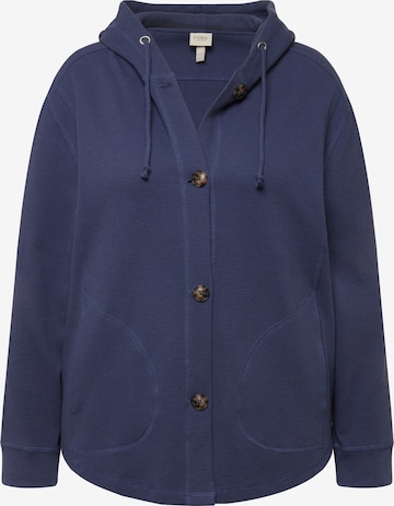 Ulla Popken Sweatvest in Blauw: voorkant