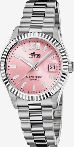 Montre à affichage analogique Lotus en rose : devant