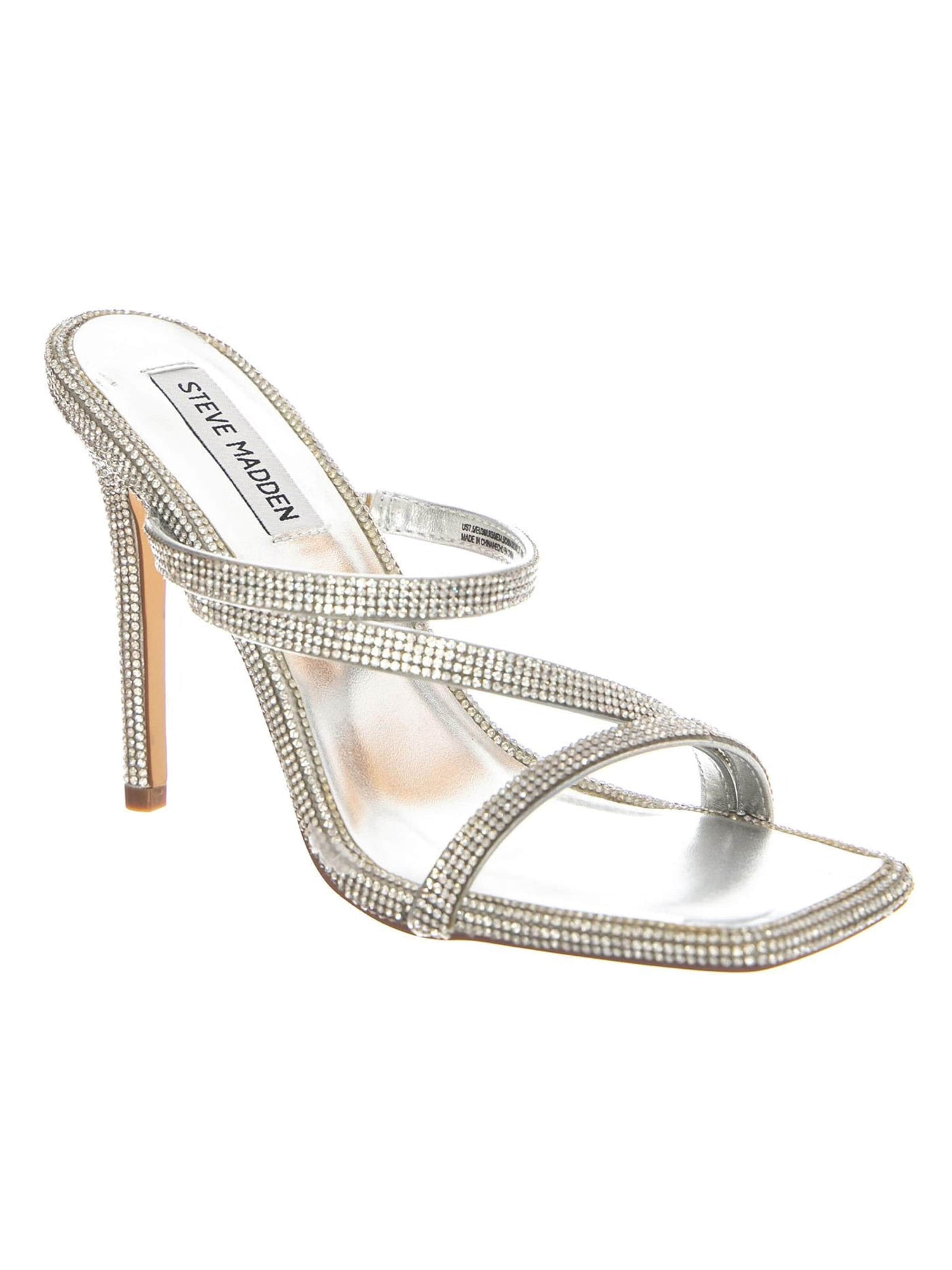 Sandales 'Annual Silver Nappa PU with Rhinestones' STEVE MADDEN en argent