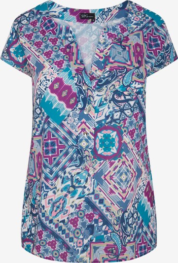 SPGWOMAN Bluse in blau / mischfarben / weiß, Produktansicht
