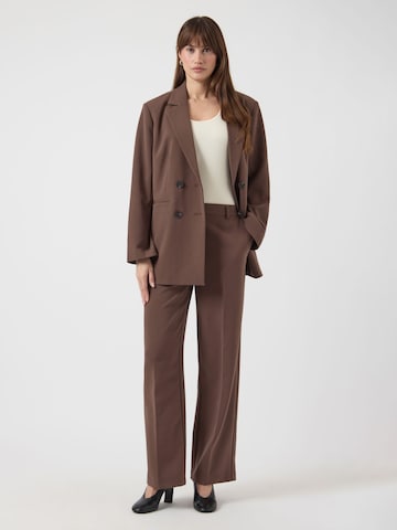 YAS Wide Leg Bukser med fals 'YASLikka' i brun