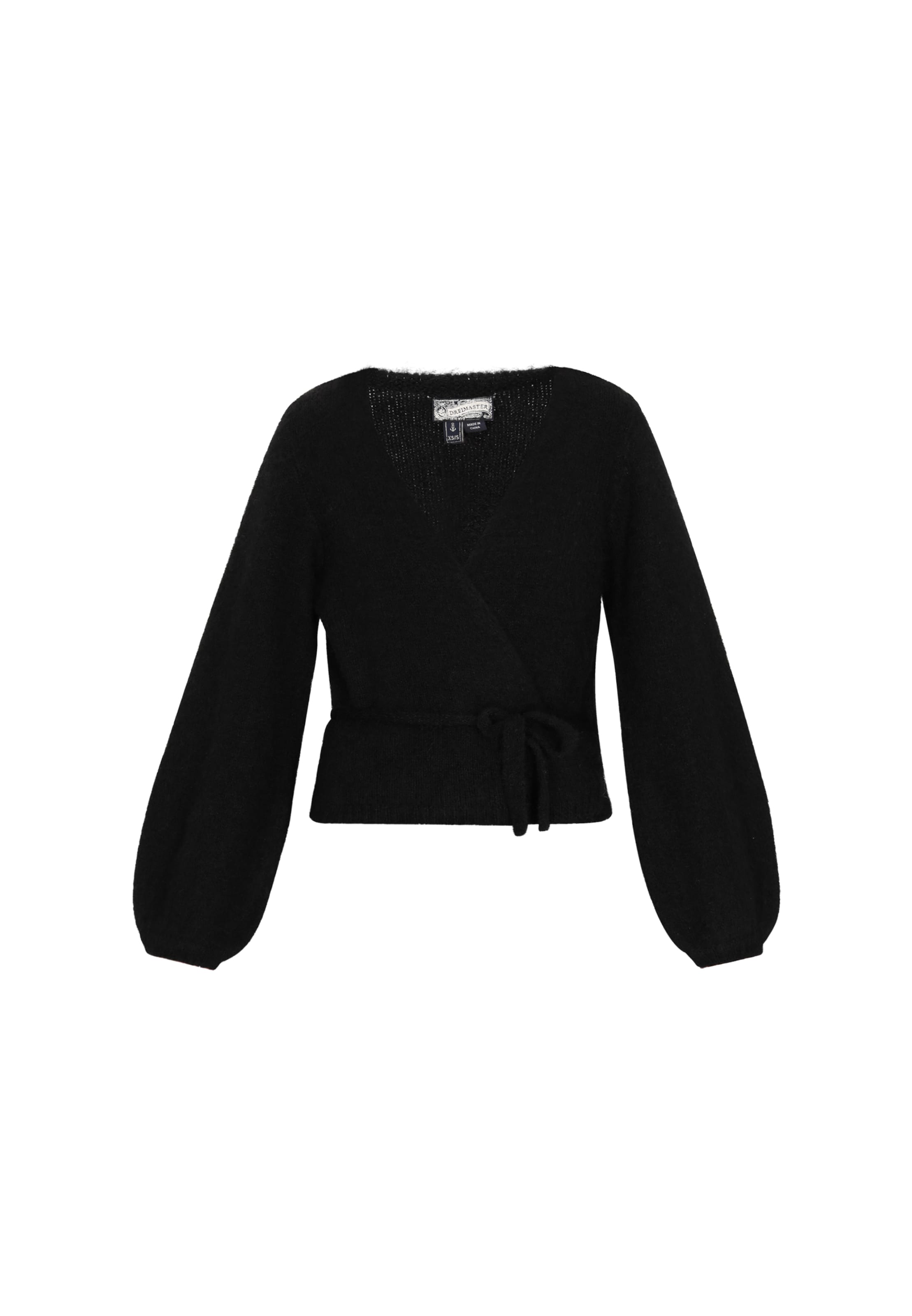DreiMaster Vintage Πλεκτή ζακέτα σε μαύρο: μπροστά