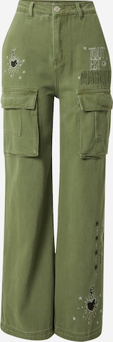 Loosefit Pantaloni cargo di Nasty Gal in verde: frontale