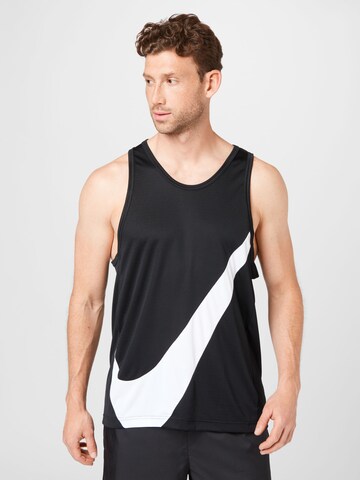 melns NIKE Sporta krekls 'Crossover': no priekšpuses