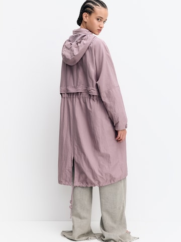 Pull&Bear Between-Seasons Parka in Purple