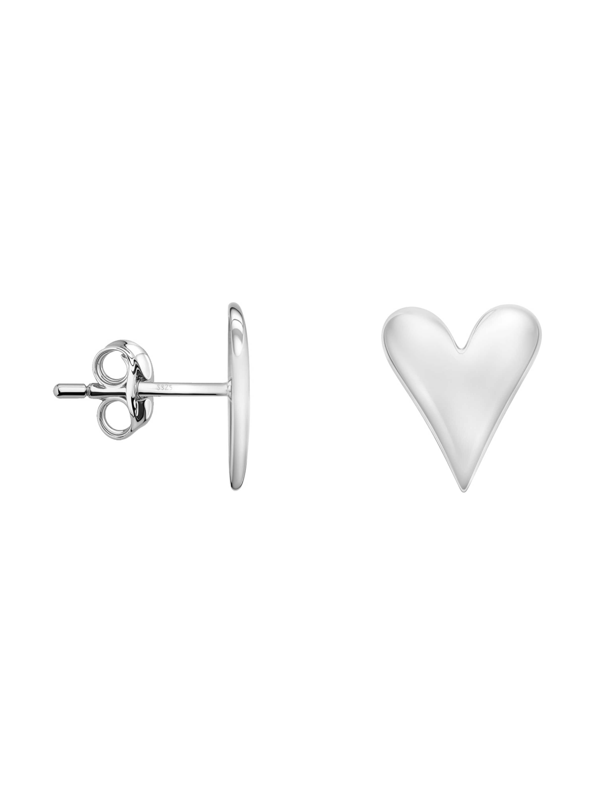Sofia Milani Ohrringe 'Heart'‌‌‌‌‌‌‌‌ in Silber: Vorderseite