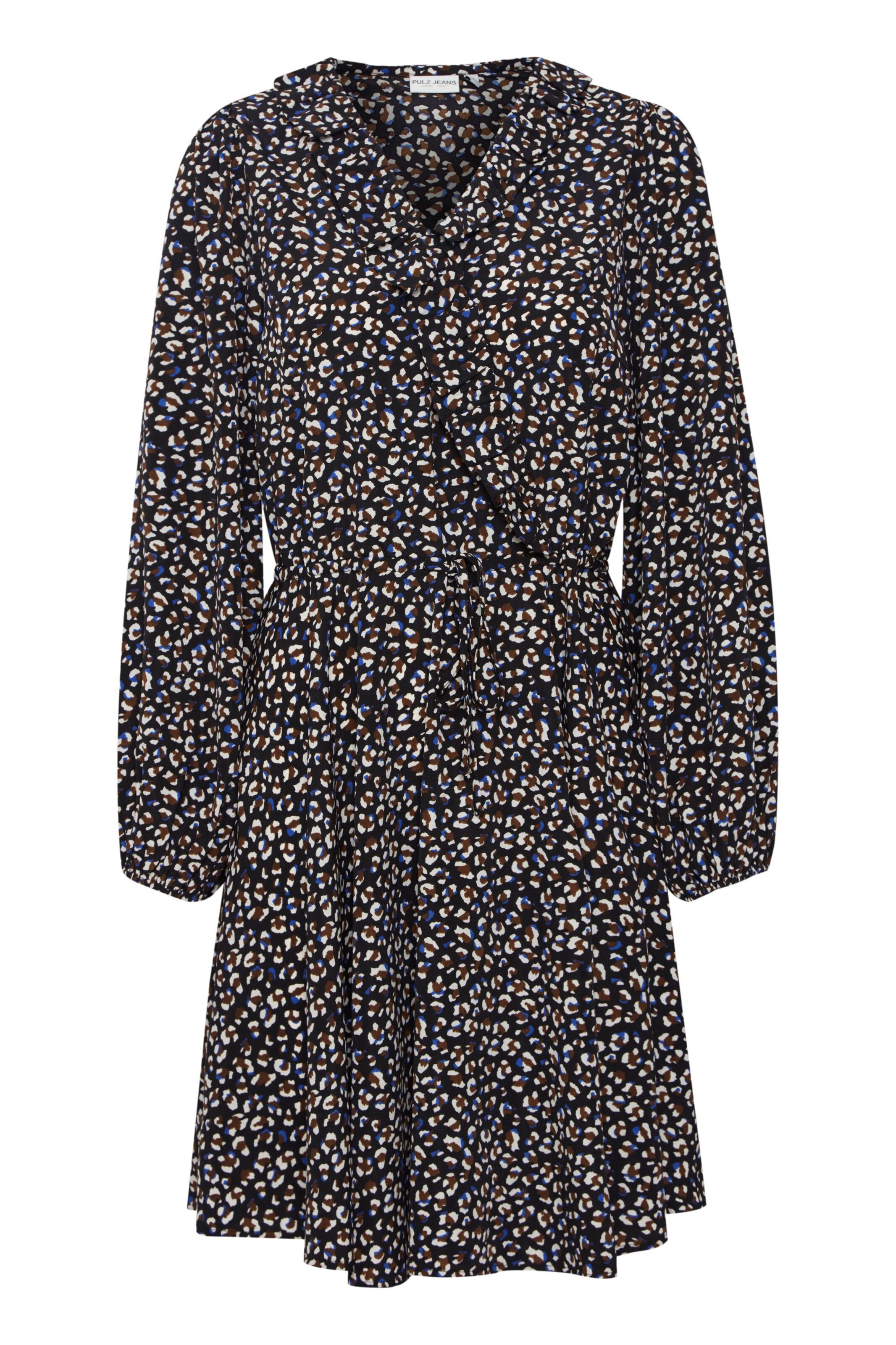 PULZ Jeans Blusenkleid 'Xenia' in Schwarz: Vorderseite