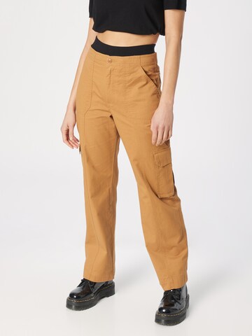 Abercrombie & Fitch Loosefit Cargobroek in Bruin: voorkant