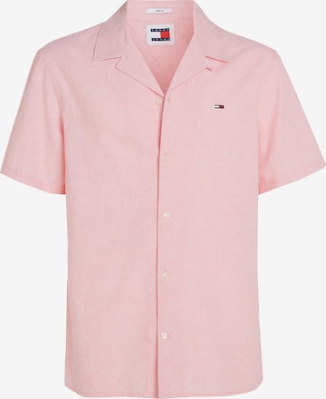Tommy Jeans Plus Regular fit Button Up Shirt in Pink: front