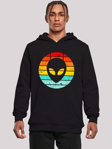 Sweat-shirt 'Alien Head Retro Sunset Cutout' F4NT4STIC en noir : devant