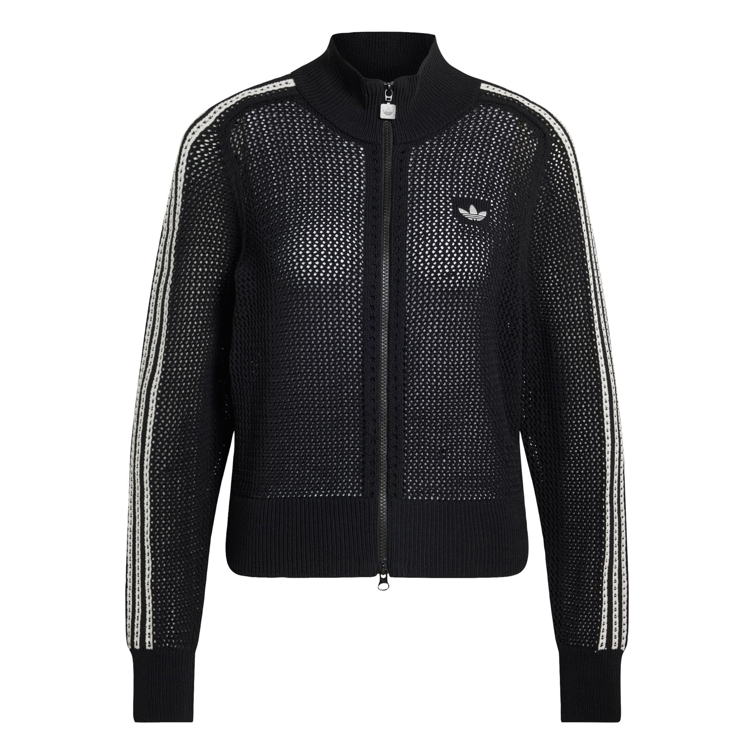 ADIDAS ORIGINALS Knit cardigan 'Firebird' in Black: front