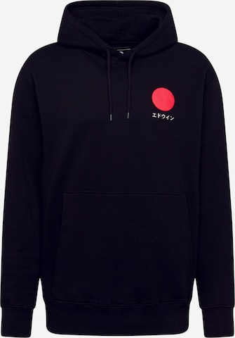EDWIN Sweatshirt 'Japanese Sun' in Zwart: voorkant