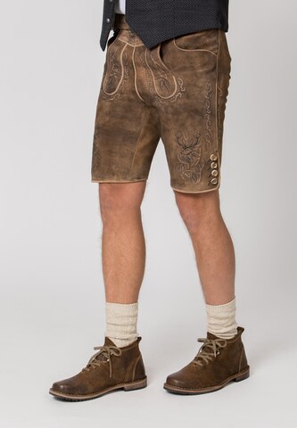 STOCKERPOINT Regular Trachtenshorts 'Lewis' in Braun: Vorderseite